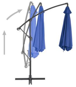 Parasol wiszący z aluminiowym słupkiem, 300 cm, niebieski