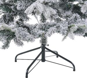 Ośnieżona sztuczna choinka biała czarny metalowy stojak 210 cm Tomichi Beliani