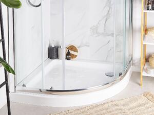 Antypoślizgowy brodzik prysznicowy z syfonem biały 80 x 80 x 7 cm Siuna Beliani