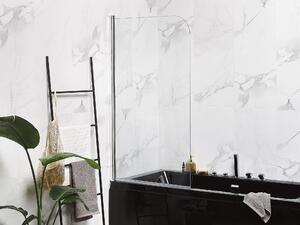 Minimalistyczny parawan na wannowy szkło hartowane z regulacją 140 x 70 cm Lapan Beliani