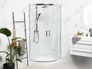 Kabina prysznicowa szkło hartowane drzwi przesuwne 80x80x185 cm srebrna Jukatan Beliani