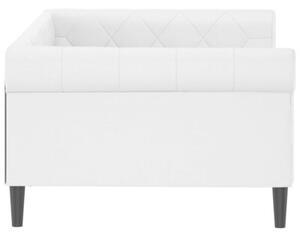 Sofa z funkcją spania, biała, 100x200 cm, sztuczna skóra