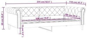 Sofa z funkcją spania, biała, 100x200 cm, sztuczna skóra