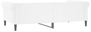 Sofa z funkcją spania, biała, 100x200 cm, sztuczna skóra