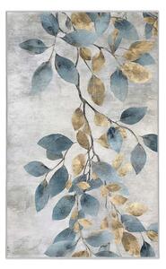 Dywan w jasnoniebiesko-złotym kolorze odpowiedni do prania 80x150 cm Golden Leaves – Mila Home