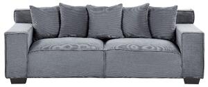 Sofa ciemnoszara z poduszkami sztruksowa grube siedzisko retro do salonu Viskan Beliani