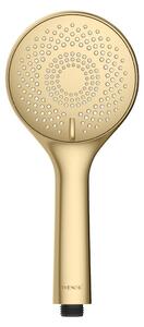 Plastikowa słuchawka prysznicowa z funkcją oszczędzania wody w kolorze matowego złota ø 11 cm Watersaving System – Wenko