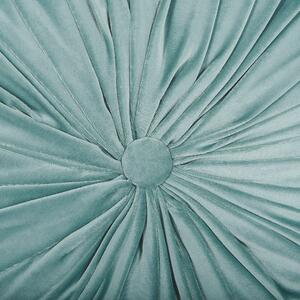 Poduszka ozdobna dekoracyjna okrągła plisowana 40 cm zielona Udala Beliani