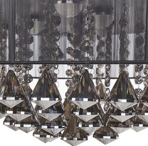 Wentylator sufitowy z oświetleniem lampa wiatrak metal czarny Peel Beliani