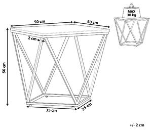 Glam stolik pomocniczy geometryczny metalowa rama czarny efekt marmuru Malibu Beliani