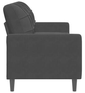 Sofa 3-osobowa, czarny, 180 cm, tapicerowana aksamitem