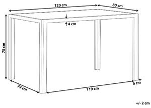 Industrialny stół do jadalni szklany blat czarne metalowe nogi 120 x 80 cm Lavos Beliani