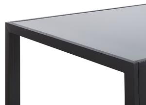 Industrialny stół do jadalni szklany blat czarne metalowe nogi 120 x 80 cm Lavos Beliani