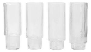 Ferm LIVING - Ripple Long Drink Glasses Set of 4 Clear ferm LIVING