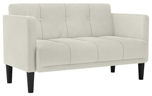 Sofa dwuosobowa kremowa 111 cm aksamitna