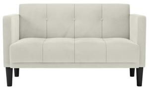 Sofa dwuosobowa kremowa 111 cm aksamitna