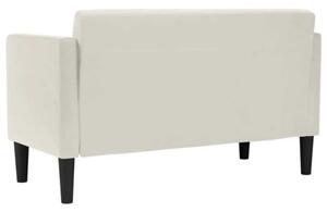 Sofa dwuosobowa kremowa 111 cm aksamitna