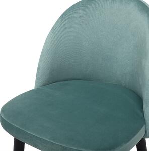 Zestaw 2 krzeseł do jadalni welurowy czarne metalowe nogi zielony Visalia Beliani