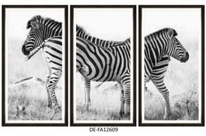 | SPRAWDŹ RABAT W KOSZYKU ! Obraz trzyczęściowy Zebra Pair Tryptich 180x110 DE-FA12609 MINDTHEGAP DE-FA12609