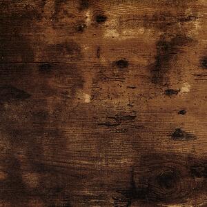 Rustykalna szafka nocna ciemne drewno czarne metalowe nogi z półką Vonore Beliani