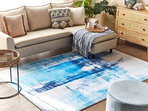 Prostokątny dywan krótkowłosy 160 x 230 cm abstrakcyjny wzór niebieski Trabzon Beliani