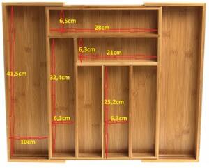 Wkład organizer do szuflady na sztućce rozsuwany 31,5-52x43x5 cm KRISBERG