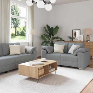 Sofa 3 szt. jasnoszary tkanina lniana