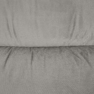 Fotel telewizyjny rozkładany tapicerowany welurem z podnóżkiem szary Egersund Beliani