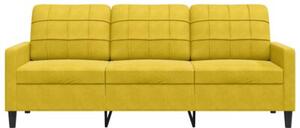 Sofa 3-osobowa, Å¼Ã³Åty, 180 cm, tapicerowana aksamitem