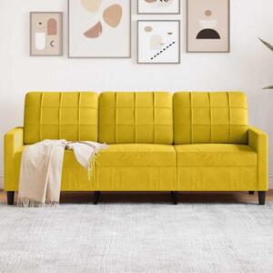 Sofa 3-osobowa, Å¼Ã³Åty, 180 cm, tapicerowana aksamitem