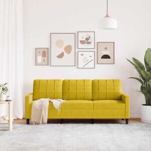 Sofa 3-osobowa, Å¼Ã³Åty, 180 cm, tapicerowana aksamitem