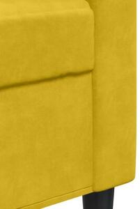 Sofa 3-osobowa, Å¼Ã³Åty, 180 cm, tapicerowana aksamitem