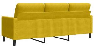 Sofa 3-osobowa, Å¼Ã³Åty, 180 cm, tapicerowana aksamitem