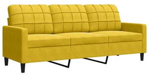 Sofa 3-osobowa, Å¼Ã³Åty, 180 cm, tapicerowana aksamitem