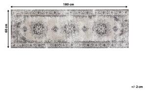 Dywan orientalny do salonu prostokątny 60 x 180 cm bawełna szarobeżowy Almus Beliani