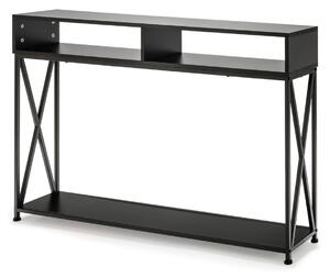 Konsola z otwartymi półkami 120 cm czarna