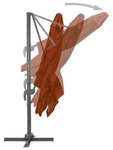 Parasol wiszący z aluminiowym słupkiem, 300x300 cm, terakota