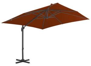 Parasol wiszący z aluminiowym słupkiem, 300x300 cm, terakota