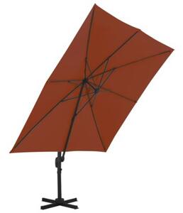 Parasol wiszący z aluminiowym słupkiem, 300x300 cm, terakota