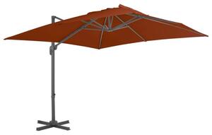 Parasol wiszący z aluminiowym słupkiem, 300x300 cm, terakota