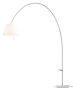 Luceplan - Lady Costanza Lampa Podłogowa z Wyłącznikiem Biała/Aluminium Luceplan