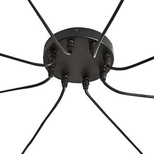 Lampa pająk wisząca czarna żyrandol industrialny metal PVC Nerepis Beliani