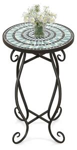 Stolik kawowy zdobiony z blatem ceramicznym 30 x 30 x 50
