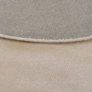 Ręcznie tkany dywan z wiskozy beżowy okrągły 140 cm chodnik do salonu Gesi II Beliani