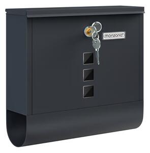 Skrzynka pocztowa z tubą na gazety POST, 30,5x10x33,5cm, antracyt Monzana