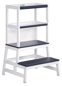 Wieża edukacyjna PLAY z drewna sosnowego, 93x51x50cm, biała/antracyt Spielwerk