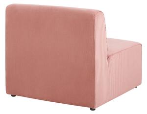 Nowoczesna sofa modułowa 6-osobowa kanapa z otomaną sztruksowa różowa Lemvig Beliani