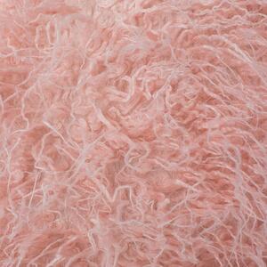 Zestaw 2 poduszek dekoracyjnych włochacz 45x45 cm sztuczne futerko różowy Daisy Beliani
