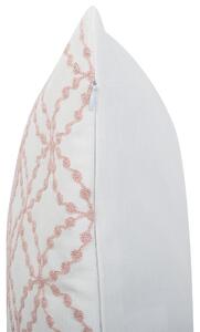 Zestaw 2 poduszek dekoracyjnych 45x45 bawełniana w koła biało różowa Verbena Beliani