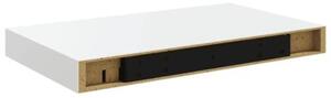 Półki ścienne, 2 szt., białe, wysoki połysk, 40x23x3,8 cm, mdf